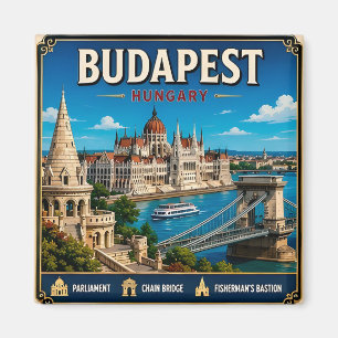 🧲 Budapest Ungarn Reise Erinnerung für Besucher � Magnet