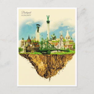 Budapest Ungarn Reise Kunst Vintage Souvenir Postkarte