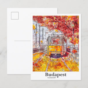 Budapest Ungarn Reise Wasserfarbe Handgezeichnet Postkarte