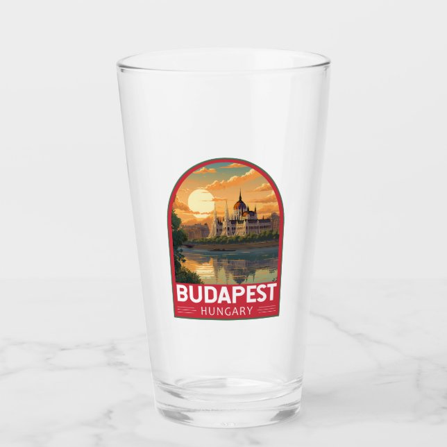 Budapest Ungarn Reisen Kunst Vintag Glas (Vorderseite)