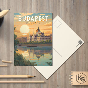 Budapest Ungarn Reisen Kunst Vintag Postkarte