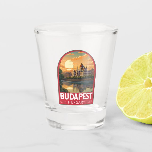 Budapest Ungarn Reisen Kunst Vintag Schnapsglas (Vorderseite)