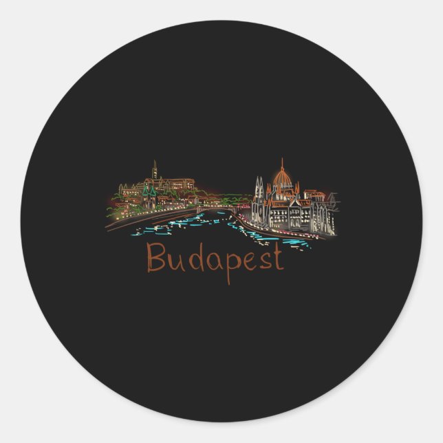 Budapest Ungarn Runder Aufkleber (Vorderseite)