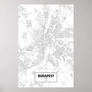 Budapest, Ungarn (Schwarzes auf Weiß) Poster