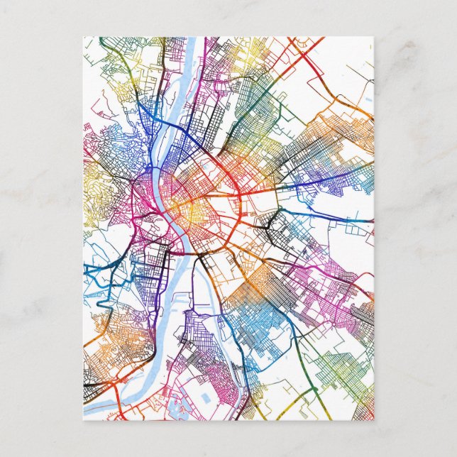 Budapest Ungarn Stadt Karte (Vorderseite)