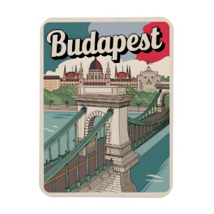 Budapest Ungarn Vintage Elisabethbrücke Geschenke Magnet