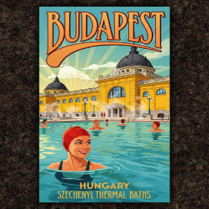 Budapest, Ungarn Vintage Travel Poster