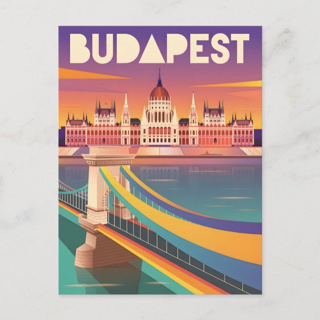 Budapest Vintag Postkarte (Vorderseite)