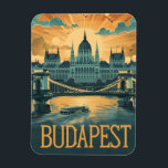 Budapest Vintage Kunst Magnet<br><div class="desc">Tauchen Sie ein in die zeitlose Eleganz Budapests mit unserer alten Reise und Kunst, die den historischen Charme der Stadt entlang der Donau, mit klassischer Architektur und der berühmten Kettenbrücke bezaubert. Überzeugen Sie sich selbst von den Vintagen Straßen, genießen Sie den kulturellen Reichtum und entspannen Sie in der romantischen Atmosphäre...</div>