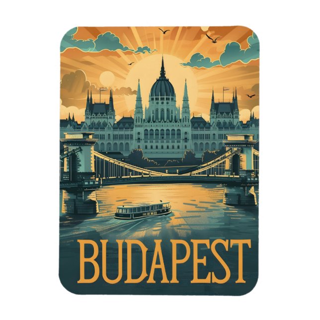 Budapest Vintage Kunst Magnet (Vertikal)