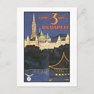 Budapest Vintage Travel Poster Postkarte