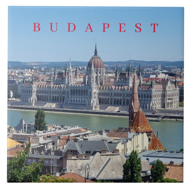 Budapester Panoramaaussicht Keramik Fliesen (Vorderseite)