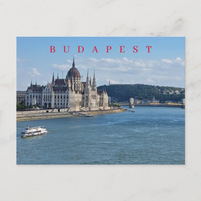 Budapester Parlament und Donau - Blick auf die Don Postkarte (Vorderseite)