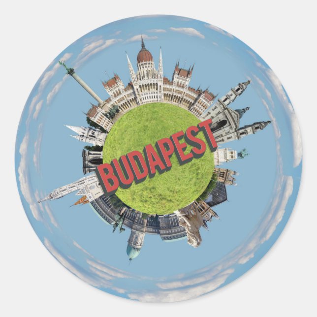 Budapester Stadt hungrige kleine Reise auf dem Pla Runder Aufkleber (Vorderseite)