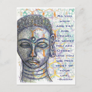 Buddah Postcard Sketch Postkarte