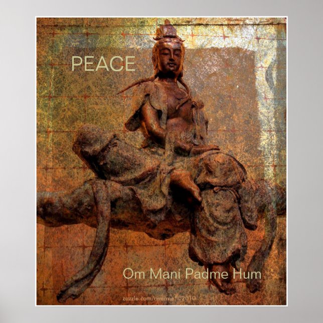 Buddasava der Barmherzigkeit觀 音 薩 W/tibetischen Ma Poster (Vorne)