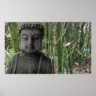 Buddha-Abbildung mit Bambus im Poster