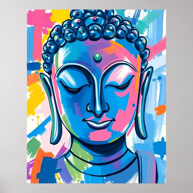Buddha Abstrakt Painting Poster (Vorne)