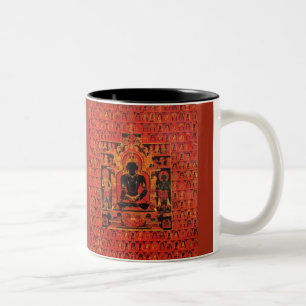 Buddha Akshobhya Tibetische buddhistische Thangka- Zweifarbige Tasse