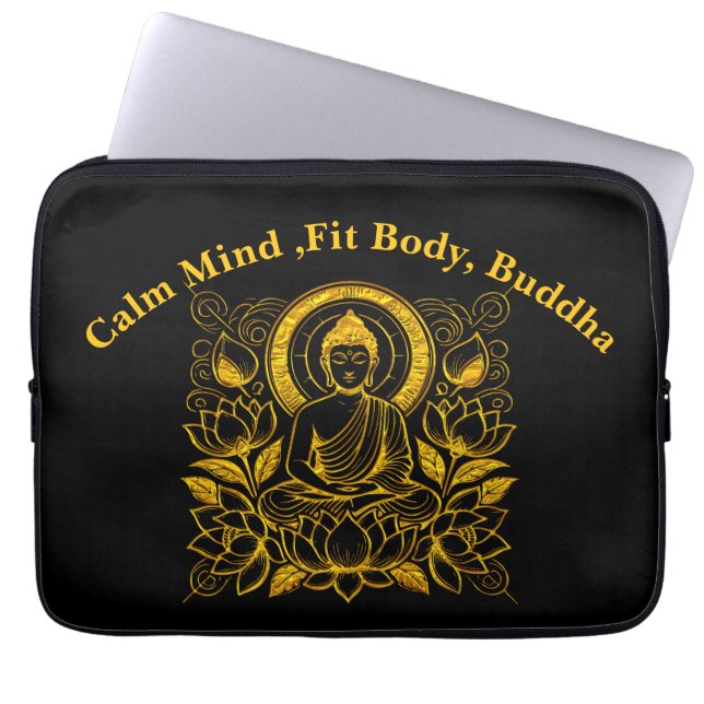 Buddha Amid Lotus Blume Laptopschutzhülle (Vorderseite)