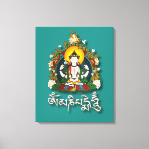 Buddha Amitabha Om Mani Padme Hum Tibetisch Leinwanddruck