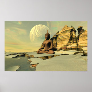 Buddha auf dem Schnee Poster