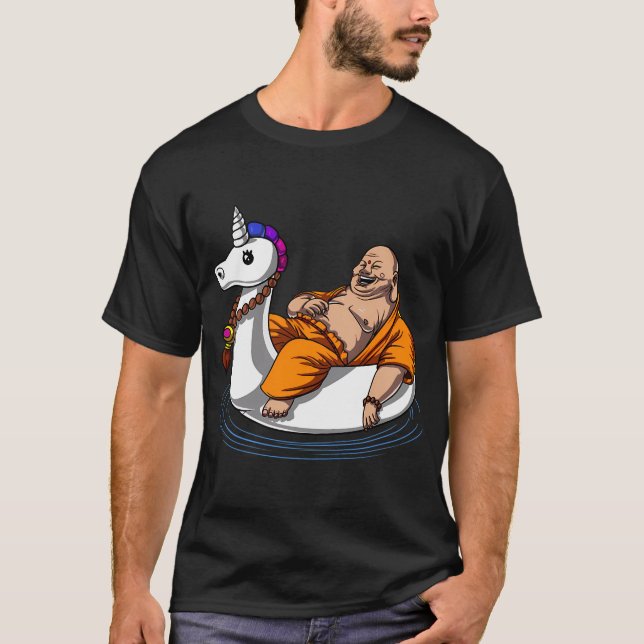 Buddha auf Einhorn Float T-Shirt (Vorderseite)