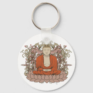 Buddha auf Lotos-Blume Schlüsselanhänger