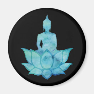 Buddha auf Lotus Blue Magnet