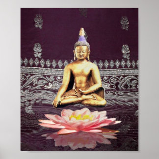 Buddha auf Lotus Poster