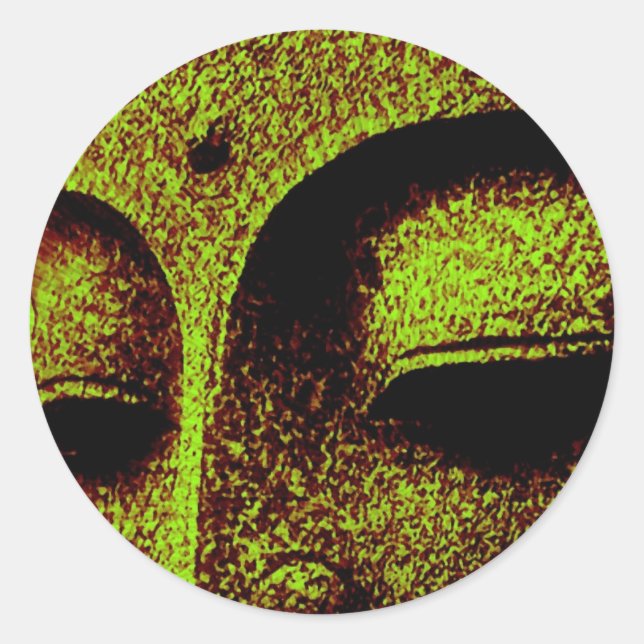 BUDDHA-Aufkleber Runder Aufkleber (Vorderseite)