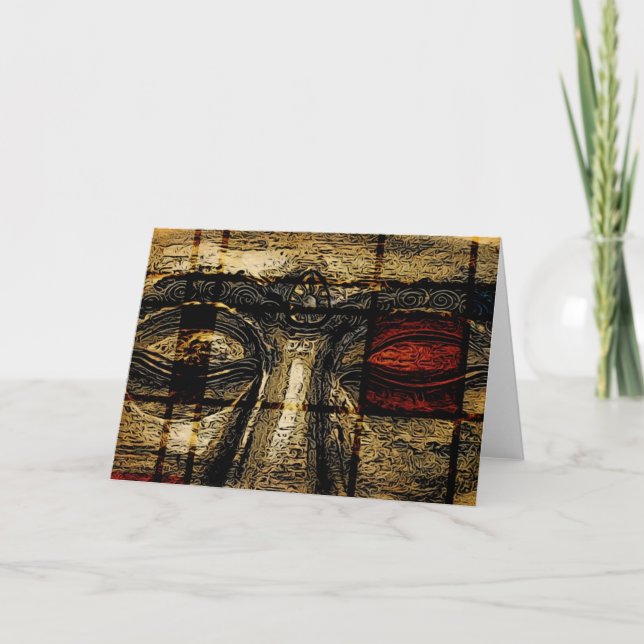 Buddha-Augen in der Mondrian Art-Gruß-Karte Karte (Vorderseite)