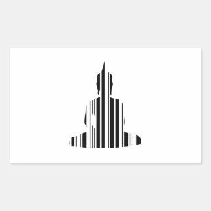 BUDDHA BAR CODE Buddhistisches Barcode Muster Desi Rechteckiger Aufkleber
