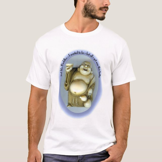 Buddha-Bauch-blau T-Shirt (Vorderseite)