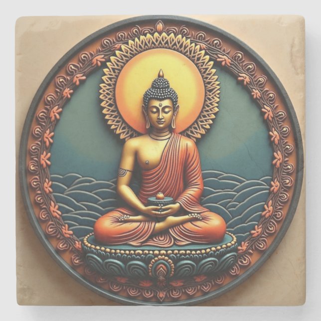 Buddha blessings coaster steinuntersetzer (Vorderseite)