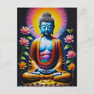 Buddha - Blühende Mindheit Feiertagspostkarte