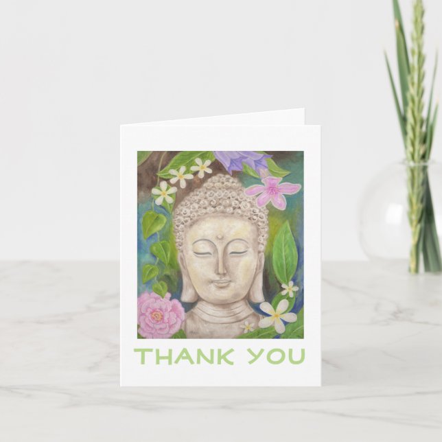 Buddha-Blume danken Ihnen zu kardieren Dankeskarte (Vorderseite)