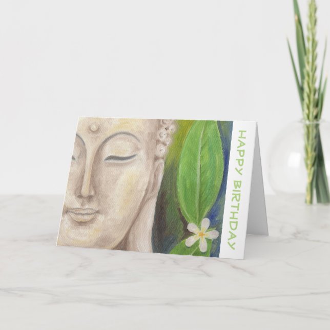 Buddha Blume Geburtstagskarte Karte (Vorderseite)