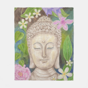 Buddha-Blumen-Fleece Fleecedecke