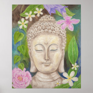 Buddha-Blumenkunstdruck Poster