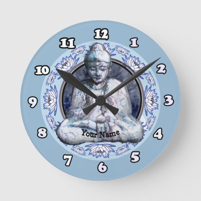 Buddha Breathe Runde Wanduhr (Vorderseite)