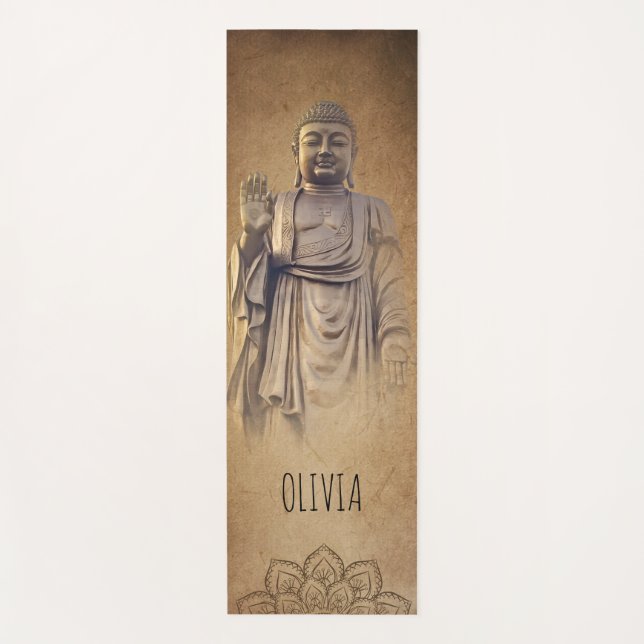 Buddha Brown Personalisiert Yogamatte (Vorderseite)