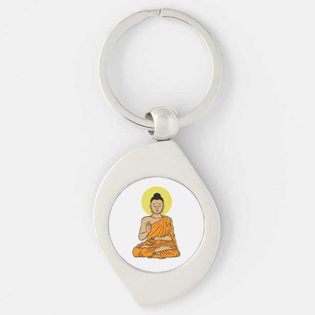 Buddha Buddhism.net Cartoon Schlüsselanhänger (Vorderseite)