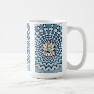 Buddha Buddhismus Zen Infinity Mirage Blue Kaffeetasse