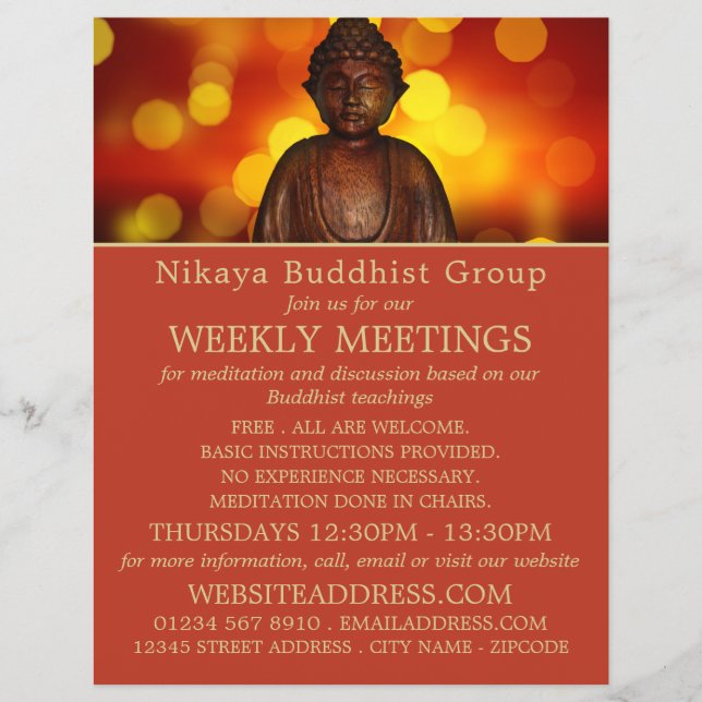 Buddha, Buddhist Group Werbeflyer Flyer (Vorne)