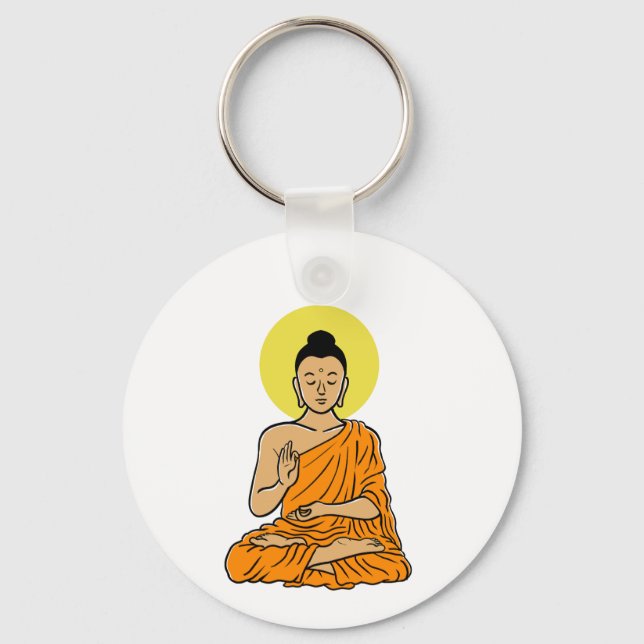Buddha Cartoon Buddhism.net Schlüsselanhänger (Vorderseite)