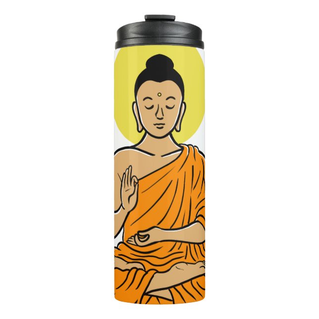 Buddha Cartoon Buddhism.net Thermosbecher (Vorderseite)