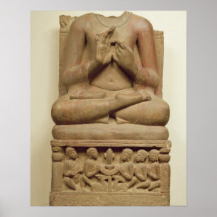 Buddha-Carving in der Haltung, a s zu predigen Poster
