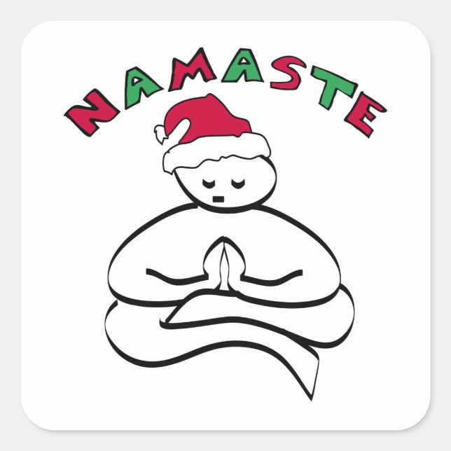 Buddha Christmas Quadratischer Aufkleber (Vorderseite)