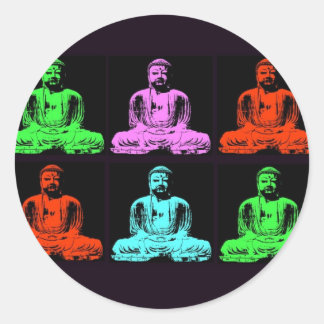 Buddha Collage Runder Aufkleber